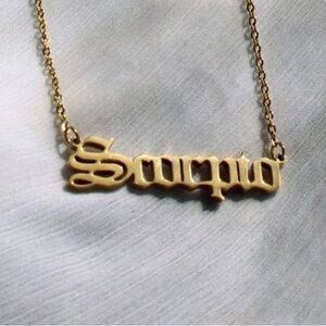 Scorpio Stainless Steel Gold Tone Zodiac Sign Necklace